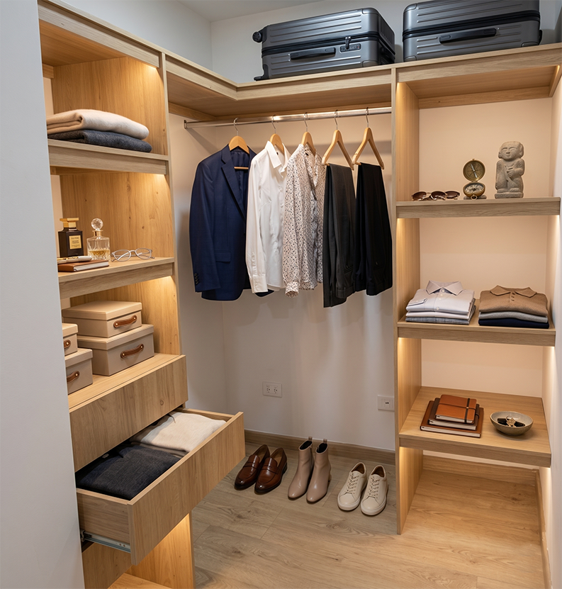 Closet amplio en madera