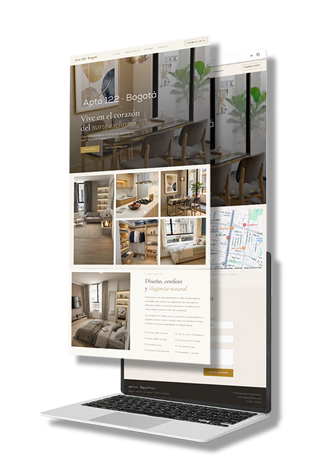Diseño de Landing page de lujo para inmuebles en diferentes dispositivos